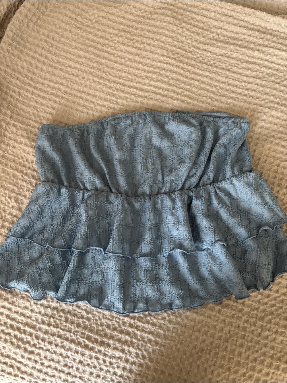 O'Neill Light Blue Ruffled Crop Top